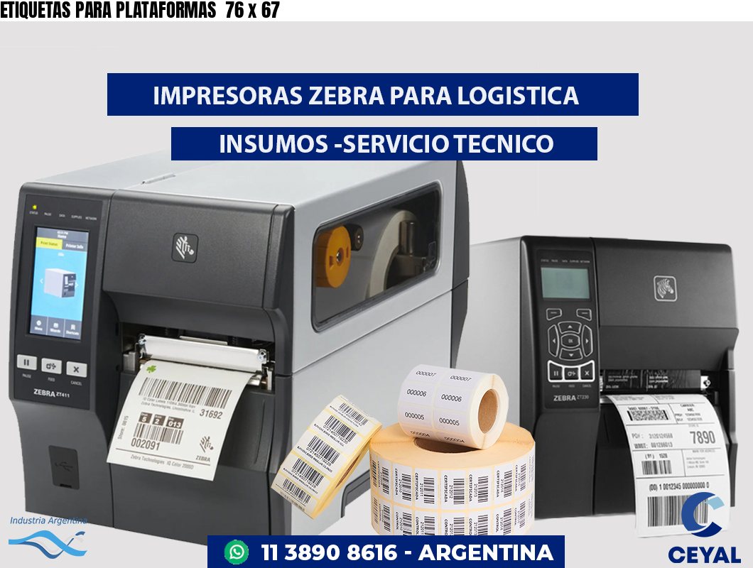ETIQUETAS PARA PLATAFORMAS  76 x 67