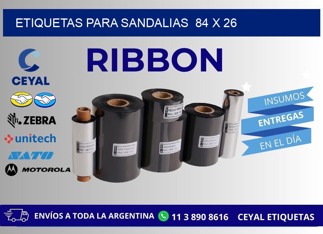ETIQUETAS PARA SANDALIAS  84 x 26