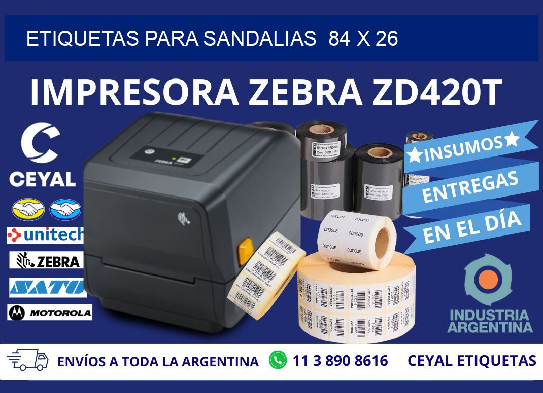 ETIQUETAS PARA SANDALIAS  84 x 26