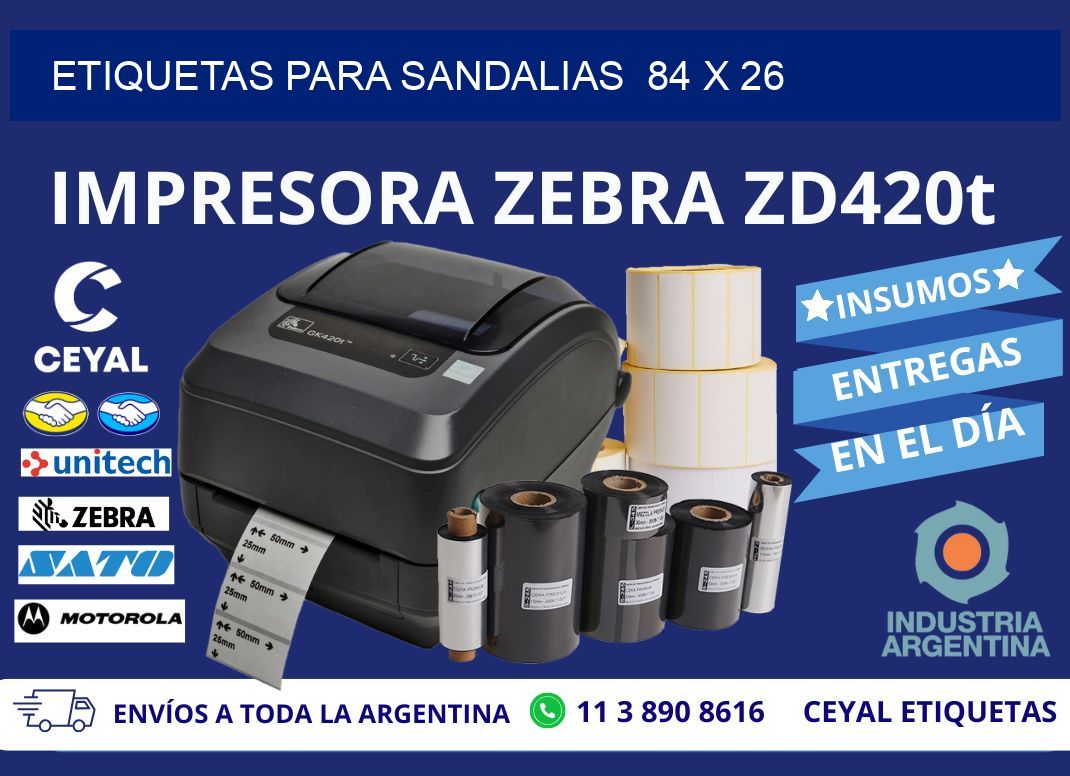 ETIQUETAS PARA SANDALIAS  84 x 26