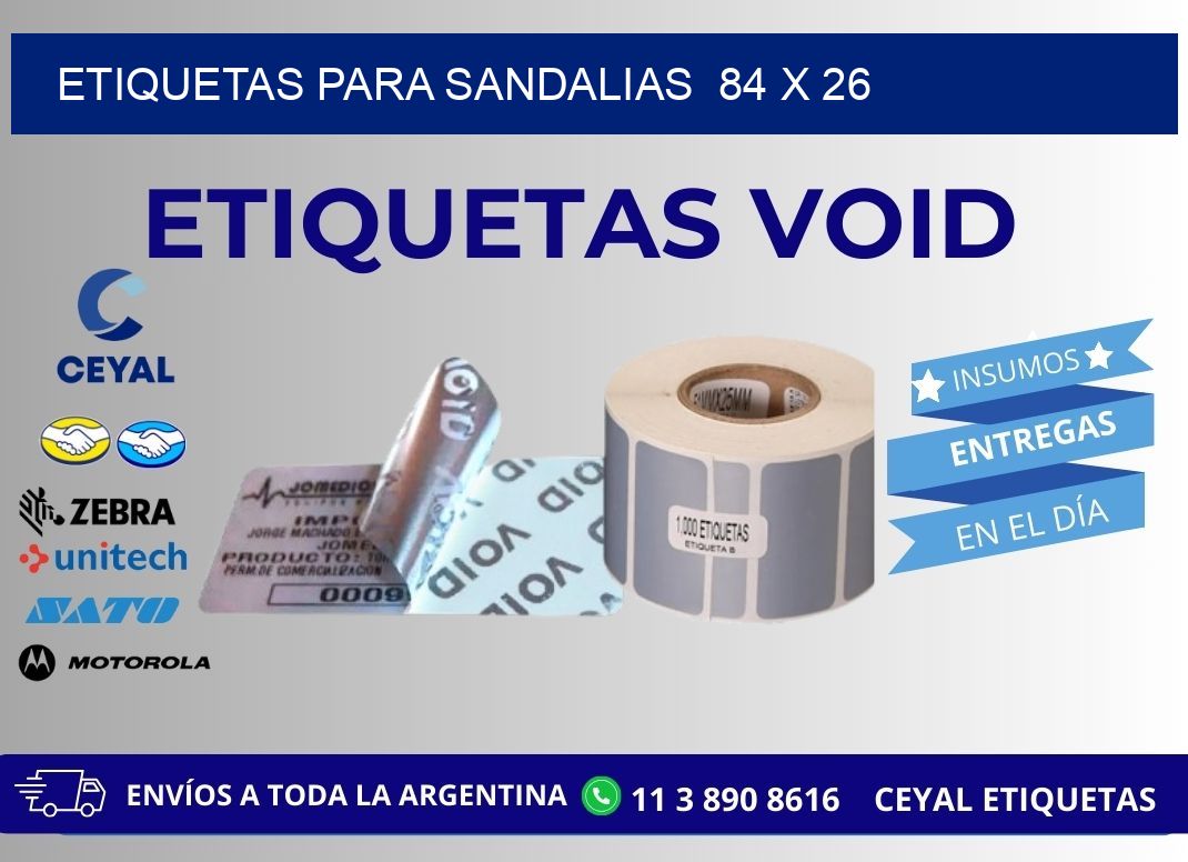 ETIQUETAS PARA SANDALIAS  84 x 26