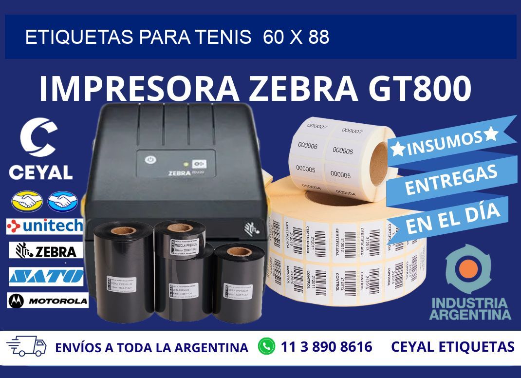 ETIQUETAS PARA TENIS  60 x 88