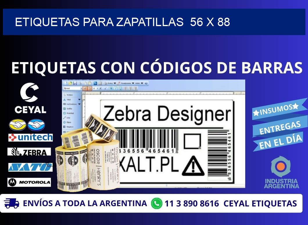 ETIQUETAS PARA ZAPATILLAS  56 x 88