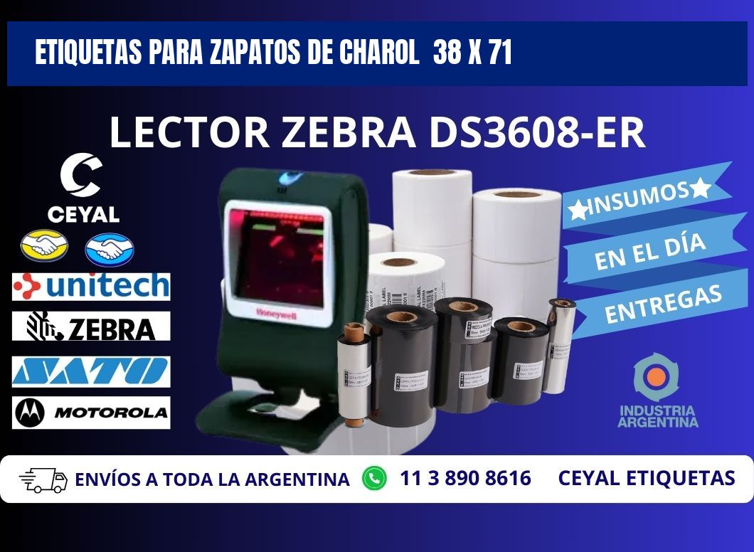ETIQUETAS PARA ZAPATOS DE CHAROL  38 x 71