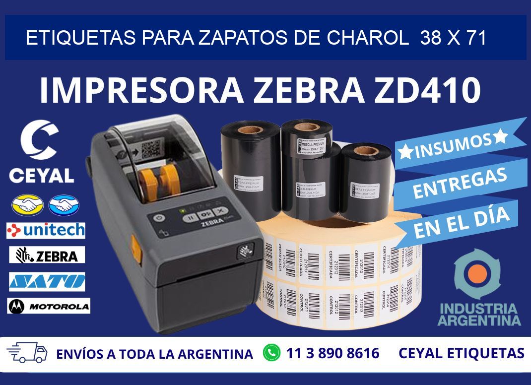 ETIQUETAS PARA ZAPATOS DE CHAROL  38 x 71