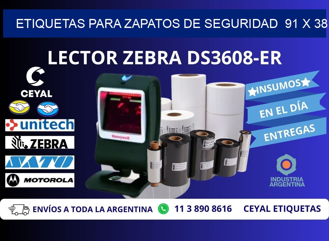 ETIQUETAS PARA ZAPATOS DE SEGURIDAD  91 x 38