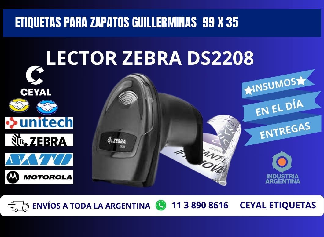 ETIQUETAS PARA ZAPATOS GUILLERMINAS  99 x 35