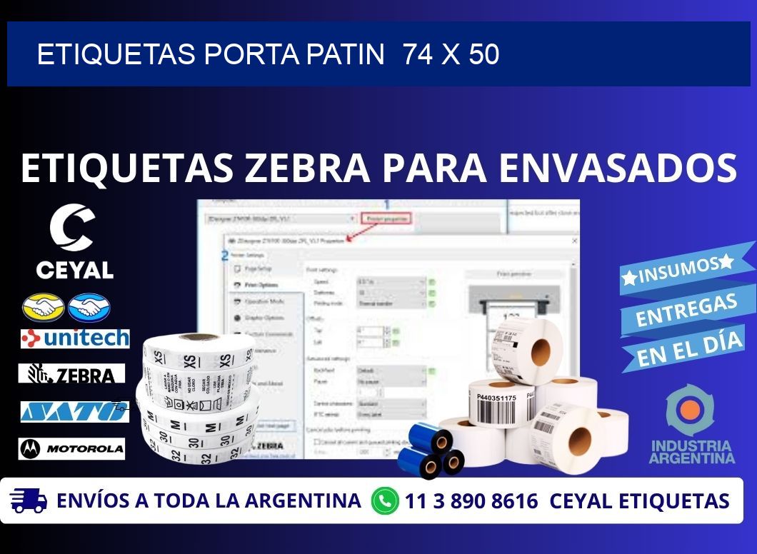 ETIQUETAS PORTA PATIN  74 x 50