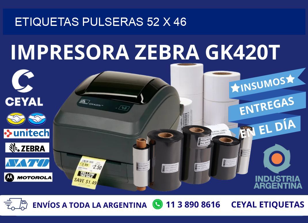 ETIQUETAS PULSERAS 52 x 46