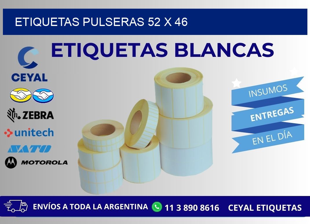 ETIQUETAS PULSERAS 52 x 46