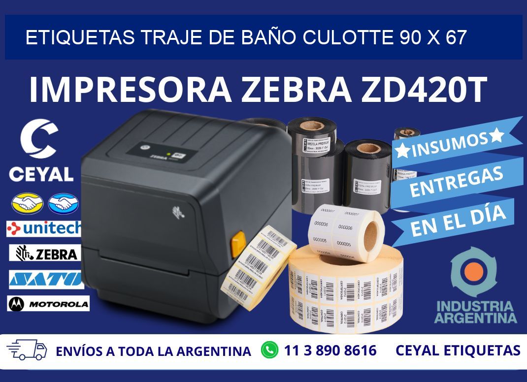 ETIQUETAS TRAJE DE BAÑO CULOTTE 90 x 67
