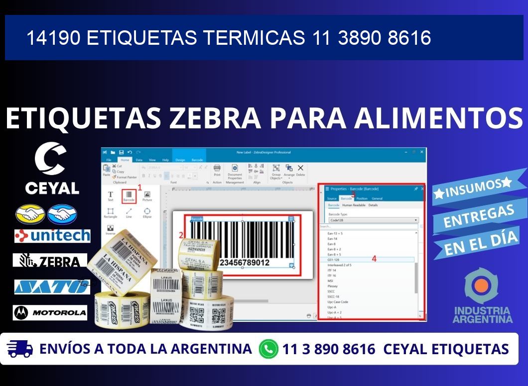 14190 ETIQUETAS TERMICAS 11 3890 8616