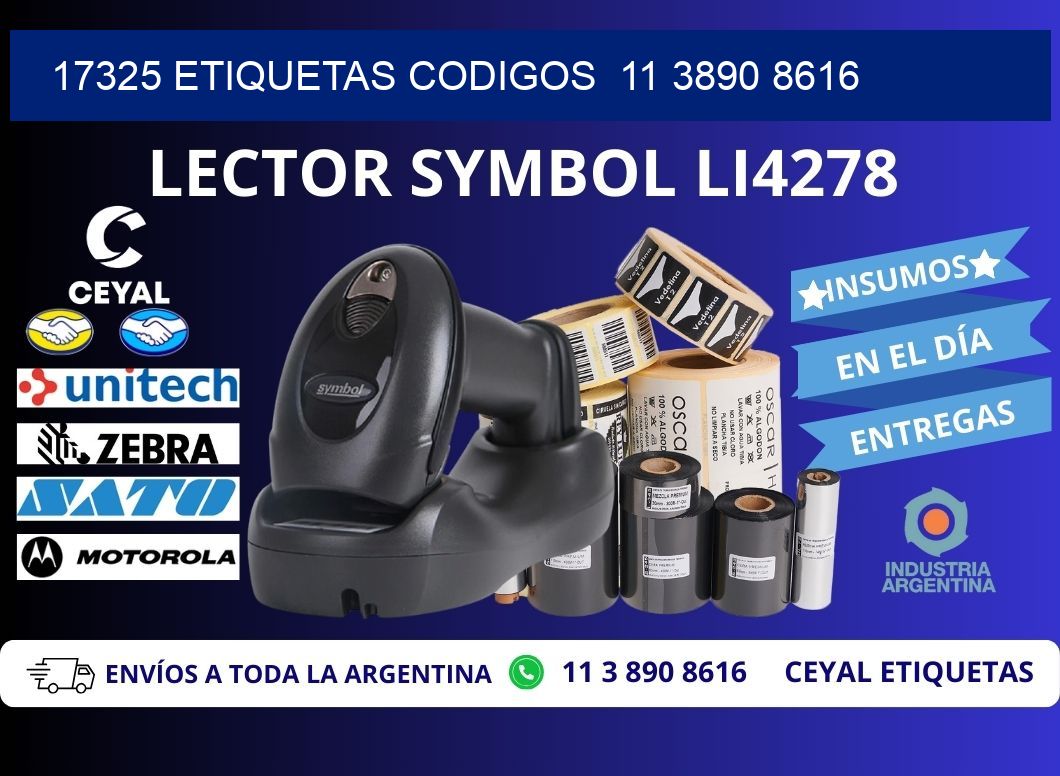 17325 ETIQUETAS CODIGOS  11 3890 8616