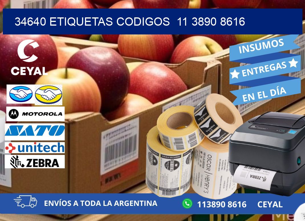 34640 ETIQUETAS CODIGOS  11 3890 8616
