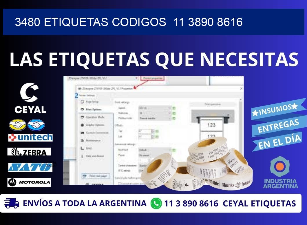 3480 ETIQUETAS CODIGOS  11 3890 8616