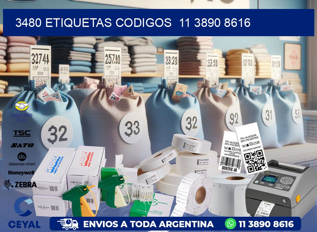 3480 ETIQUETAS CODIGOS  11 3890 8616