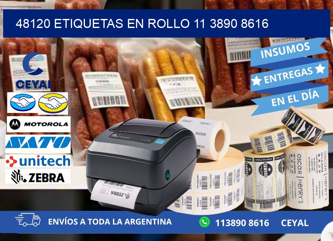 48120 ETIQUETAS EN ROLLO 11 3890 8616