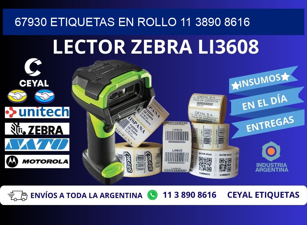 67930 ETIQUETAS EN ROLLO 11 3890 8616