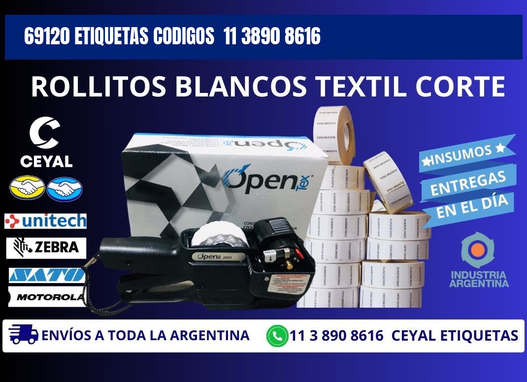 69120 ETIQUETAS CODIGOS  11 3890 8616