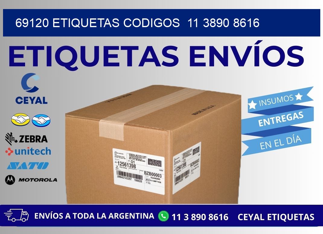 69120 ETIQUETAS CODIGOS  11 3890 8616