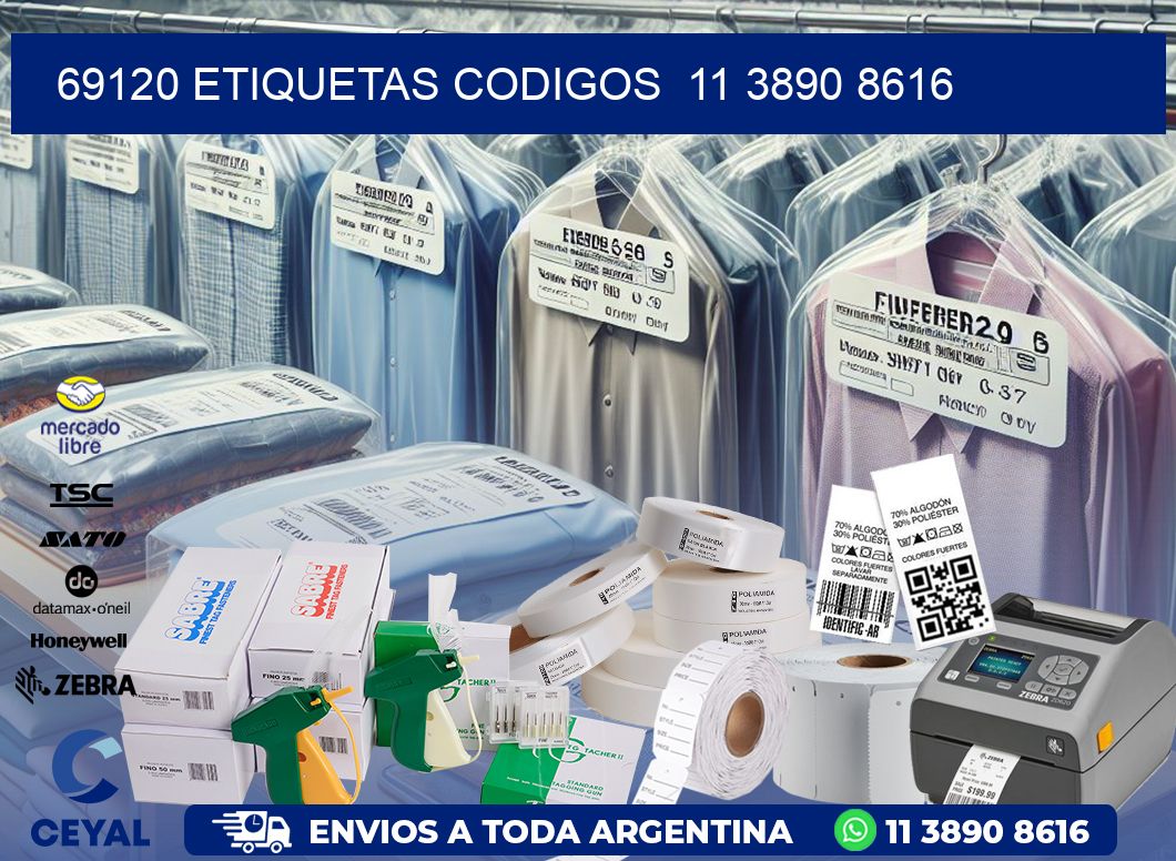 69120 ETIQUETAS CODIGOS  11 3890 8616