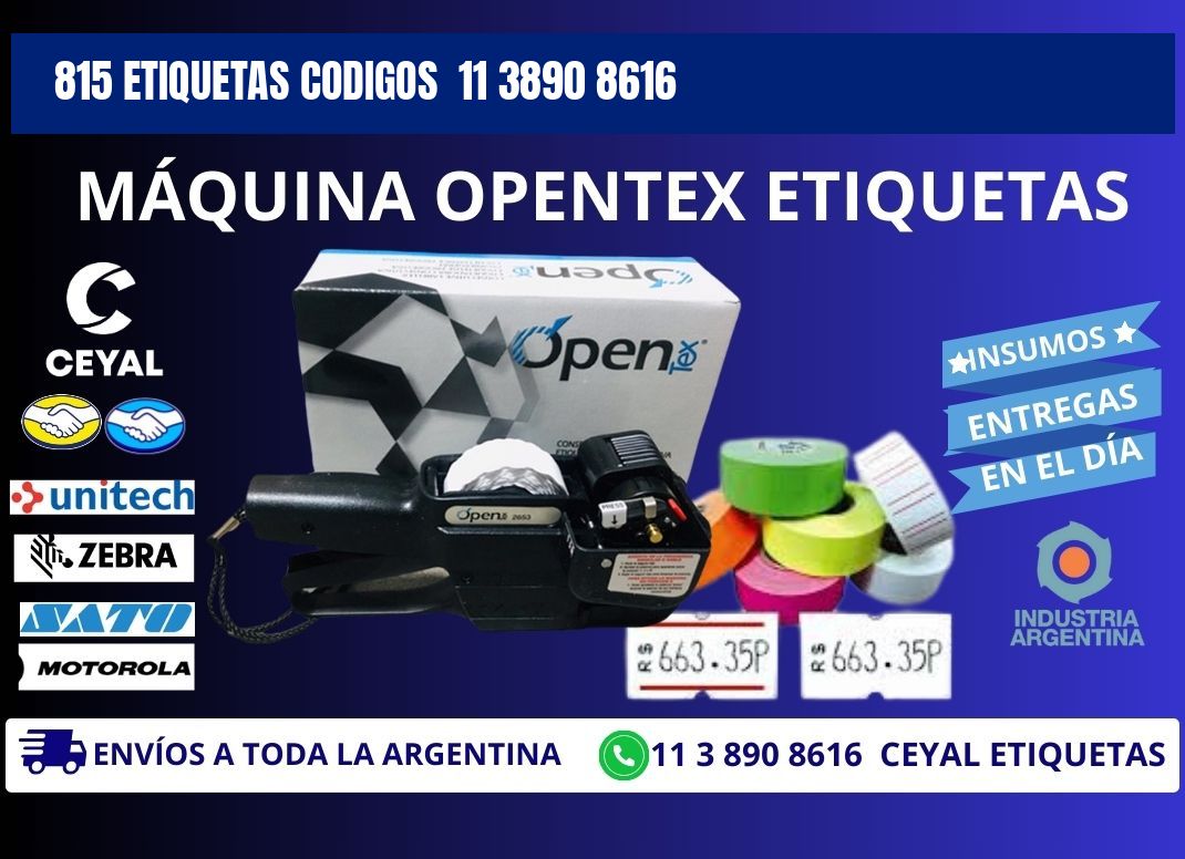 815 ETIQUETAS CODIGOS  11 3890 8616