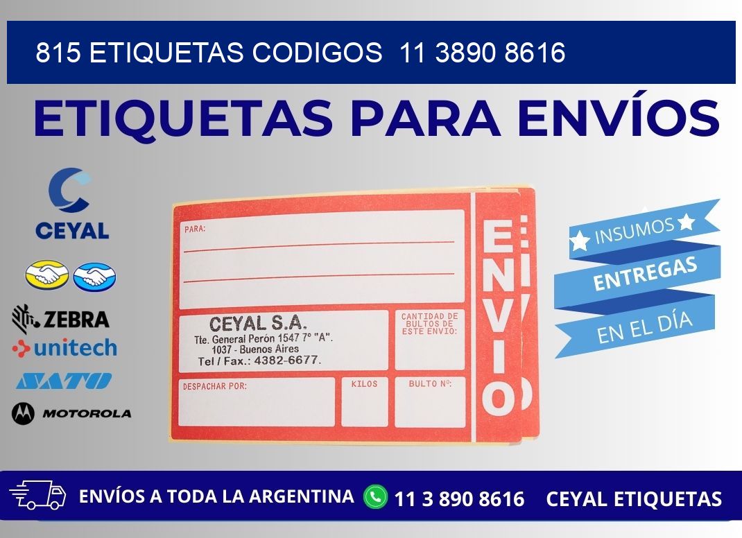 815 ETIQUETAS CODIGOS  11 3890 8616