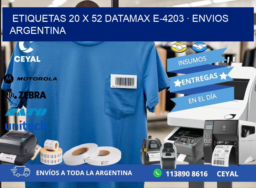 ETIQUETAS 20 x 52 DATAMAX E-4203 · ENVIOS ARGENTINA