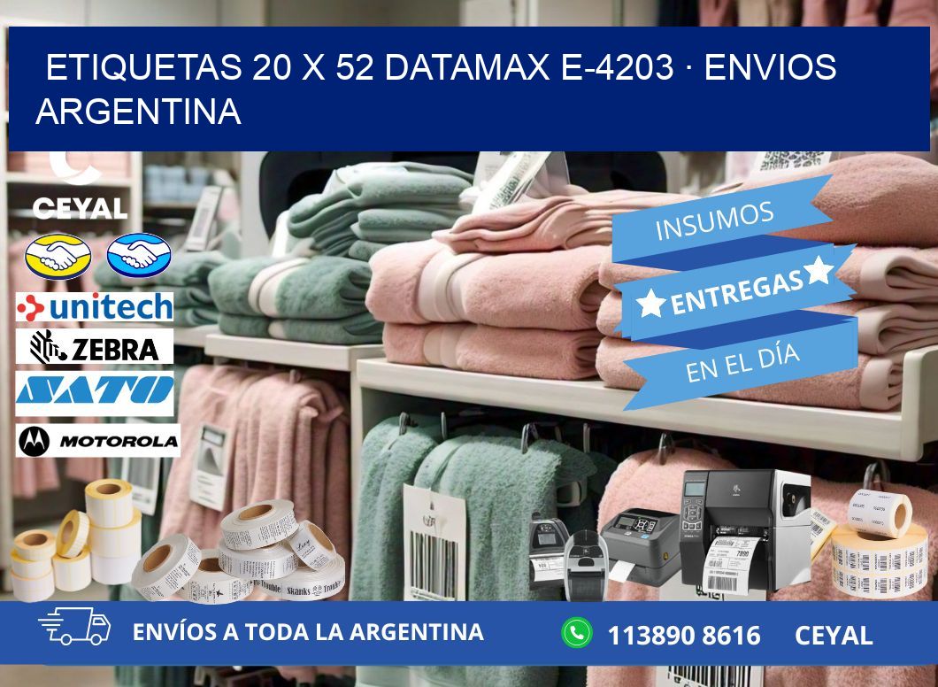 ETIQUETAS 20 x 52 DATAMAX E-4203 · ENVIOS ARGENTINA