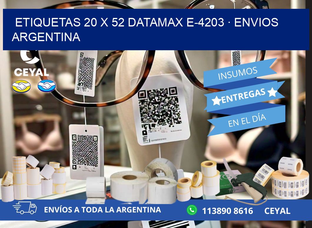 ETIQUETAS 20 x 52 DATAMAX E-4203 · ENVIOS ARGENTINA