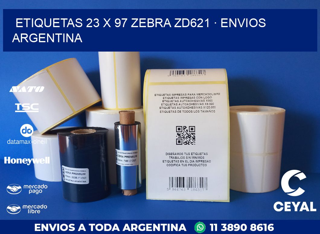 ETIQUETAS 23 x 97 ZEBRA ZD621 · ENVIOS ARGENTINA