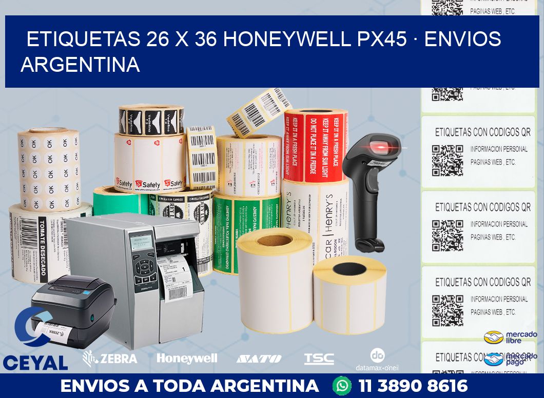 ETIQUETAS 26 x 36 HONEYWELL PX45 · ENVIOS ARGENTINA