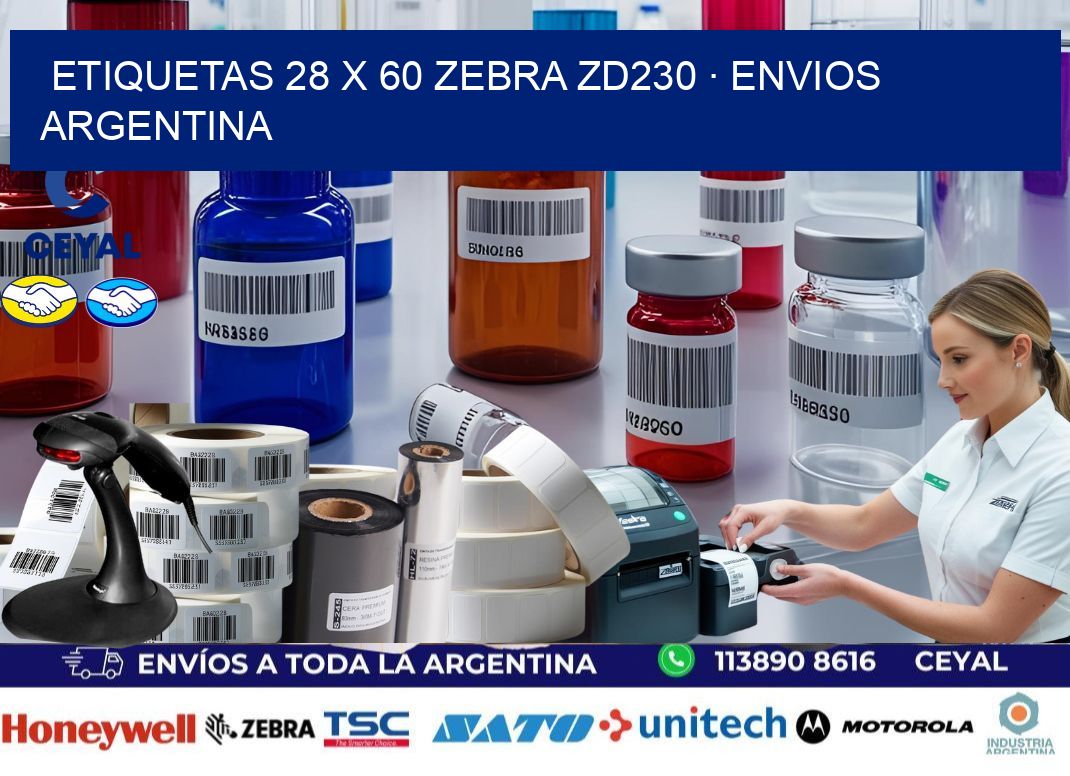 ETIQUETAS 28 x 60 ZEBRA ZD230 · ENVIOS ARGENTINA