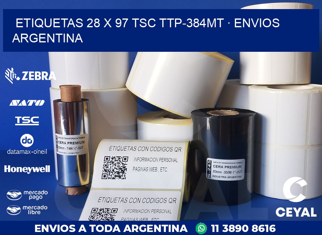 ETIQUETAS 28 x 97 TSC TTP-384MT · ENVIOS ARGENTINA