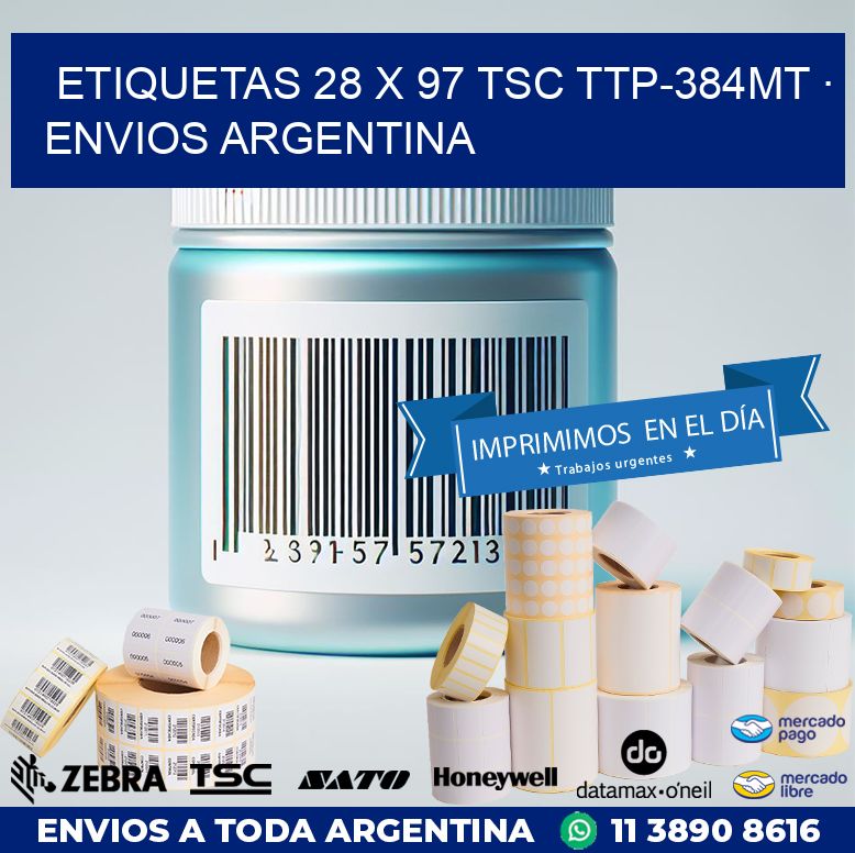 ETIQUETAS 28 x 97 TSC TTP-384MT · ENVIOS ARGENTINA