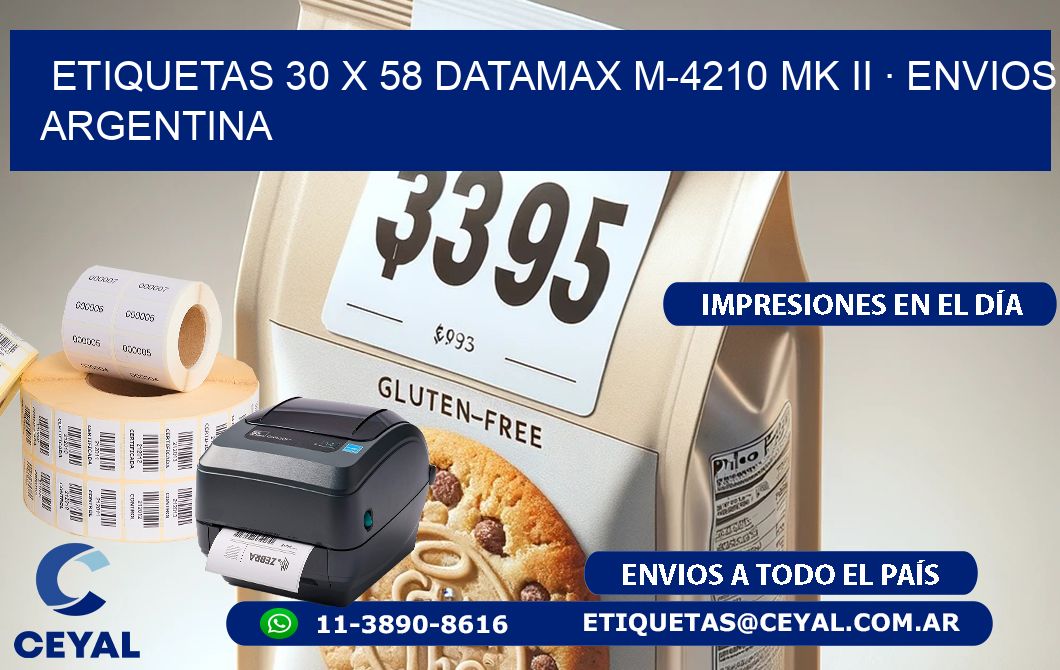 ETIQUETAS 30 x 58 DATAMAX M-4210 MK II · ENVIOS ARGENTINA