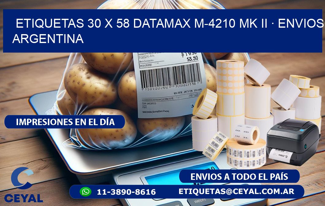 ETIQUETAS 30 x 58 DATAMAX M-4210 MK II · ENVIOS ARGENTINA