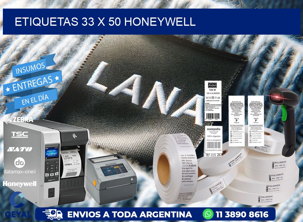 ETIQUETAS 33 x 50 HONEYWELL