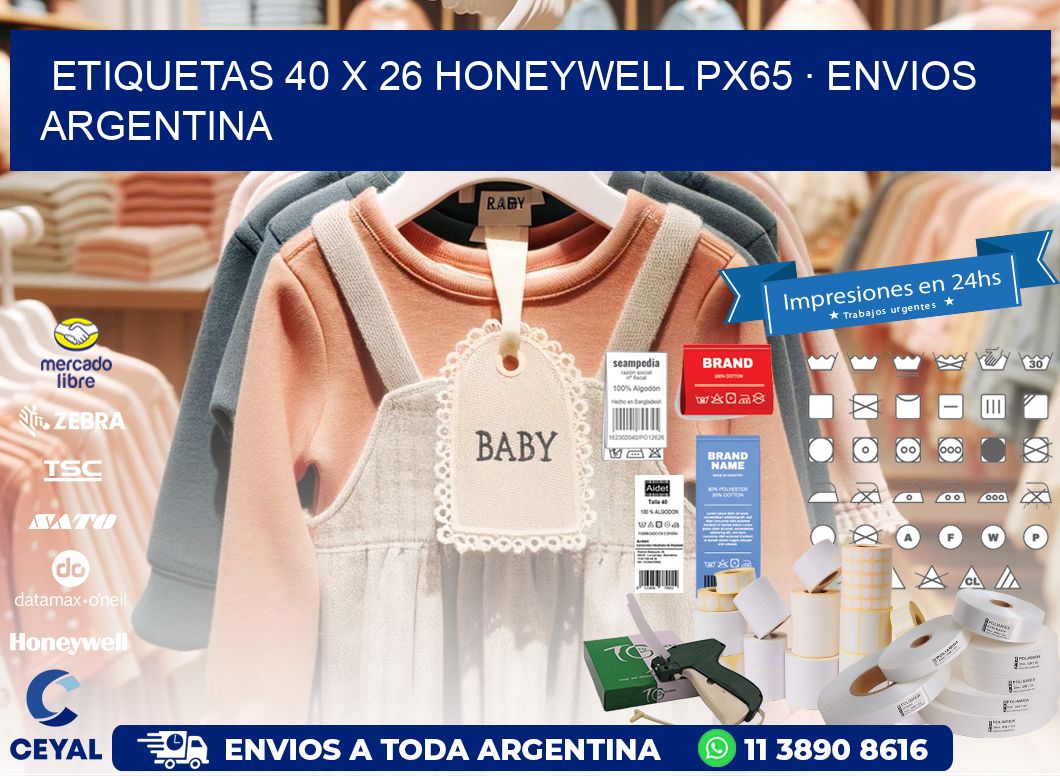 ETIQUETAS 40 x 26 HONEYWELL PX65 · ENVIOS ARGENTINA