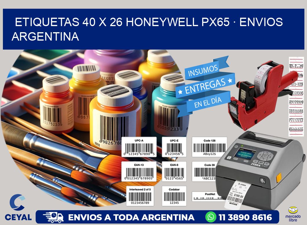 ETIQUETAS 40 x 26 HONEYWELL PX65 · ENVIOS ARGENTINA