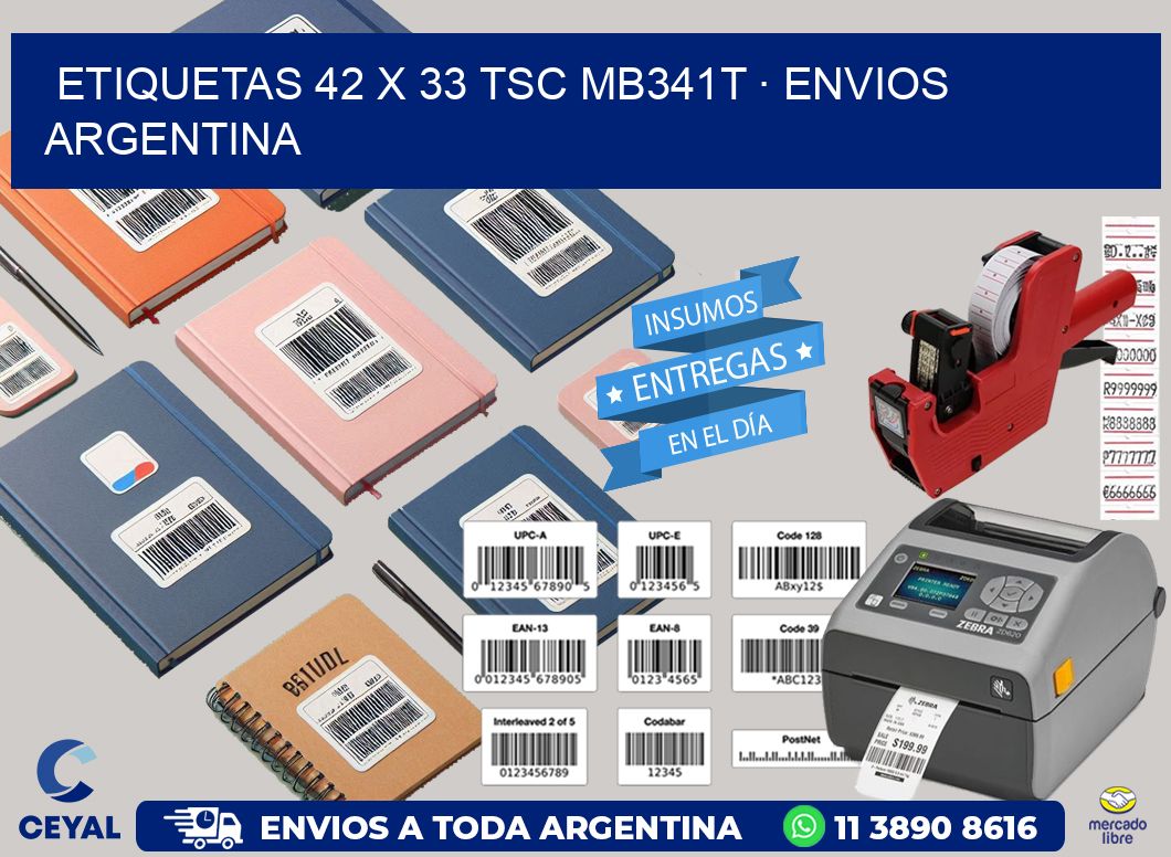 ETIQUETAS 42 x 33 TSC MB341T · ENVIOS ARGENTINA