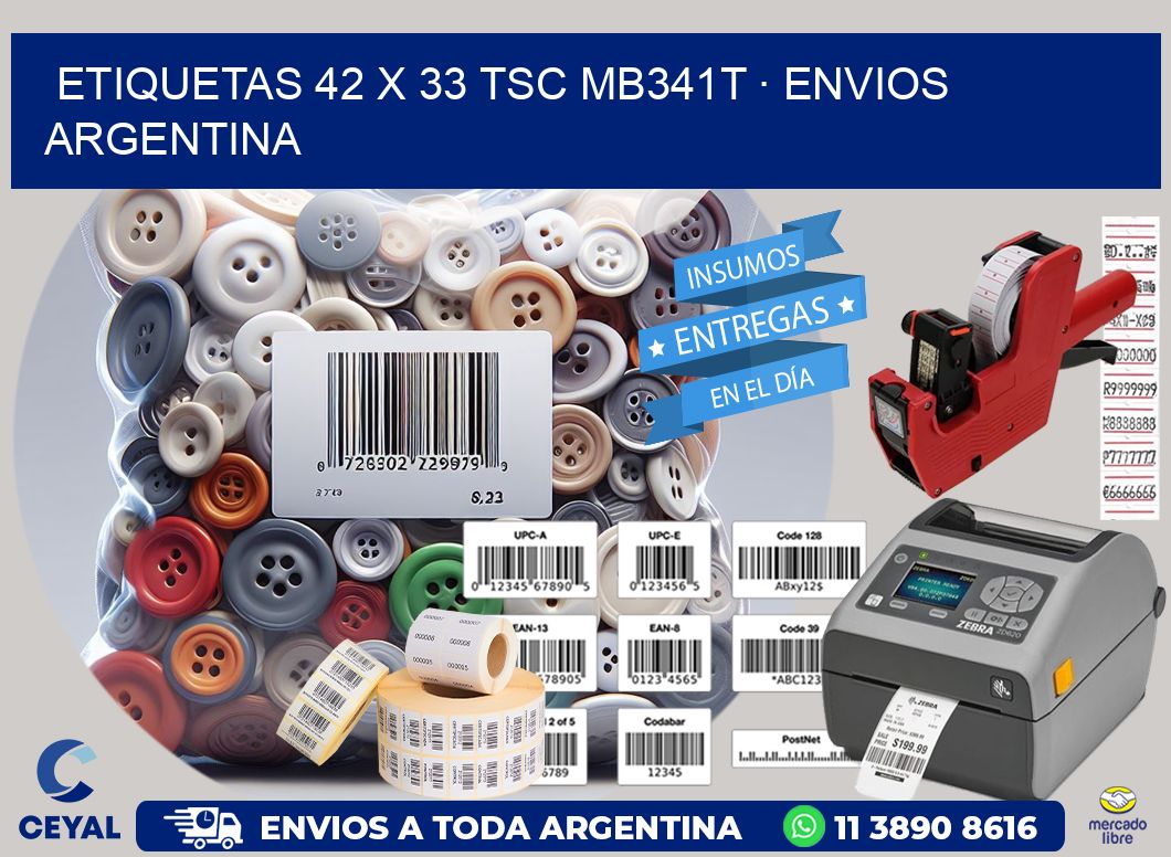 ETIQUETAS 42 x 33 TSC MB341T · ENVIOS ARGENTINA
