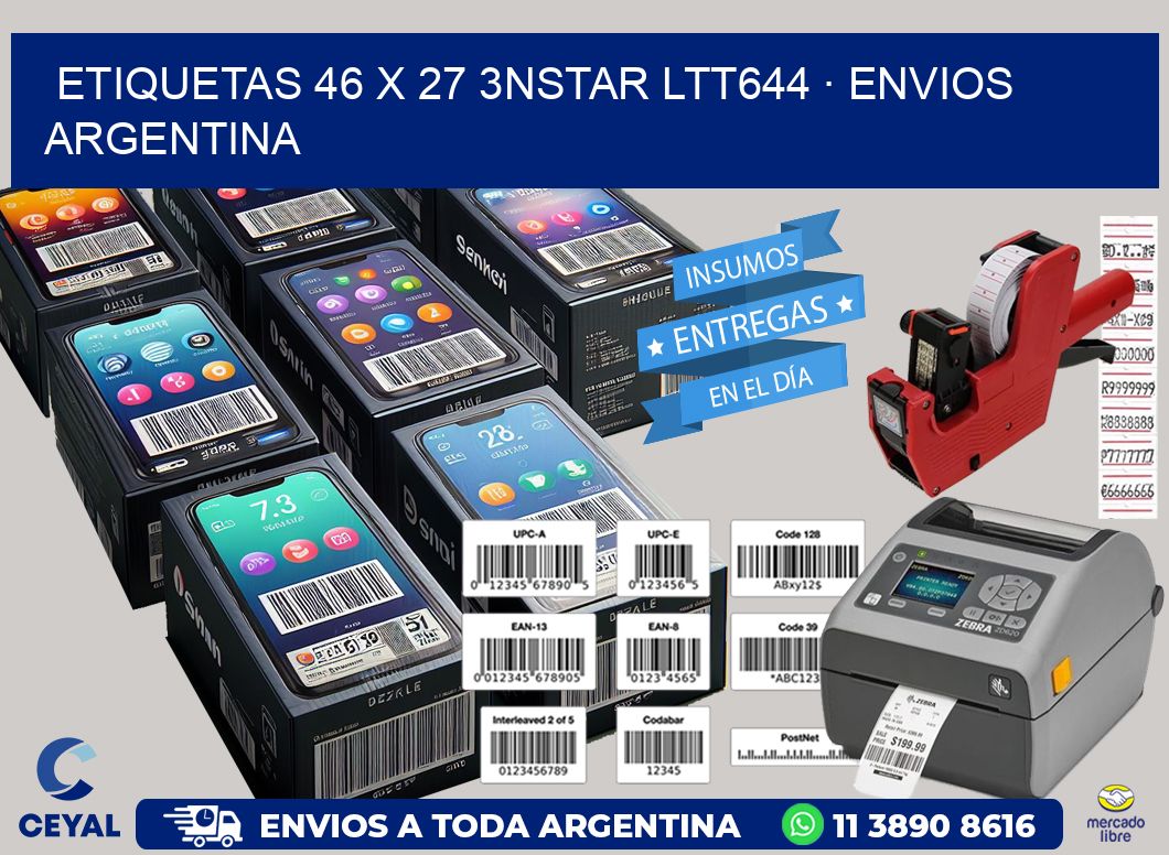 ETIQUETAS 46 x 27 3NSTAR LTT644 · ENVIOS ARGENTINA