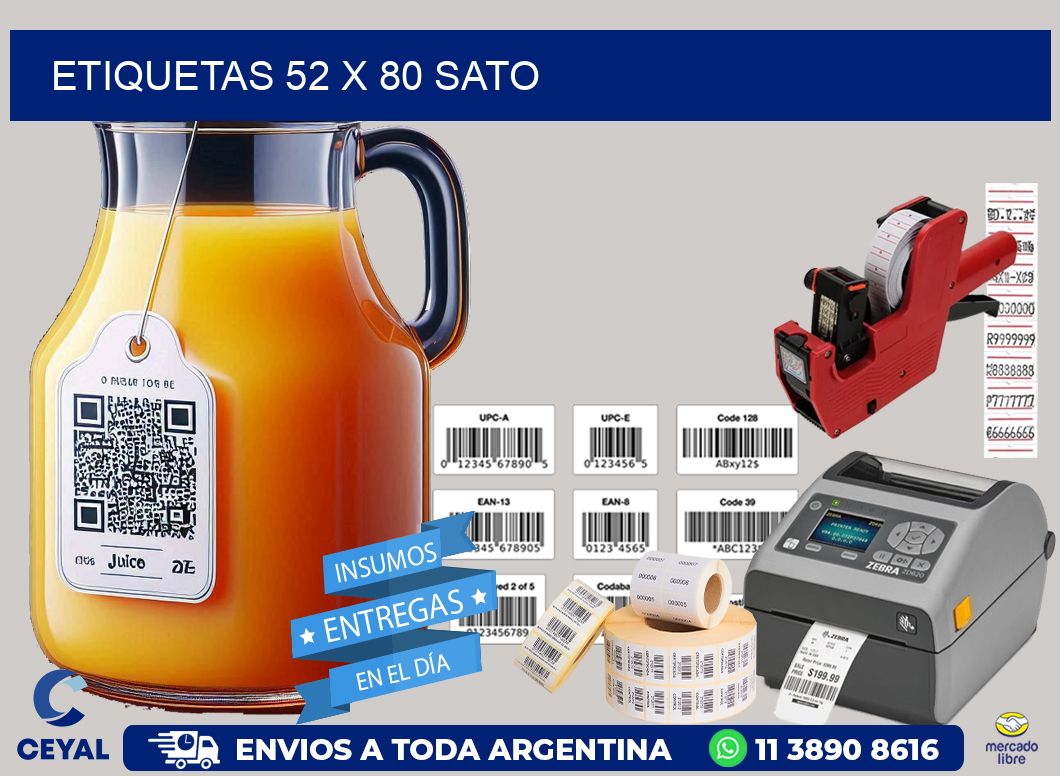 ETIQUETAS 52 x 80 SATO