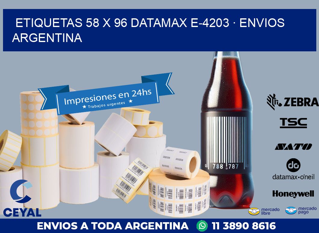 ETIQUETAS 58 x 96 DATAMAX E-4203 · ENVIOS ARGENTINA