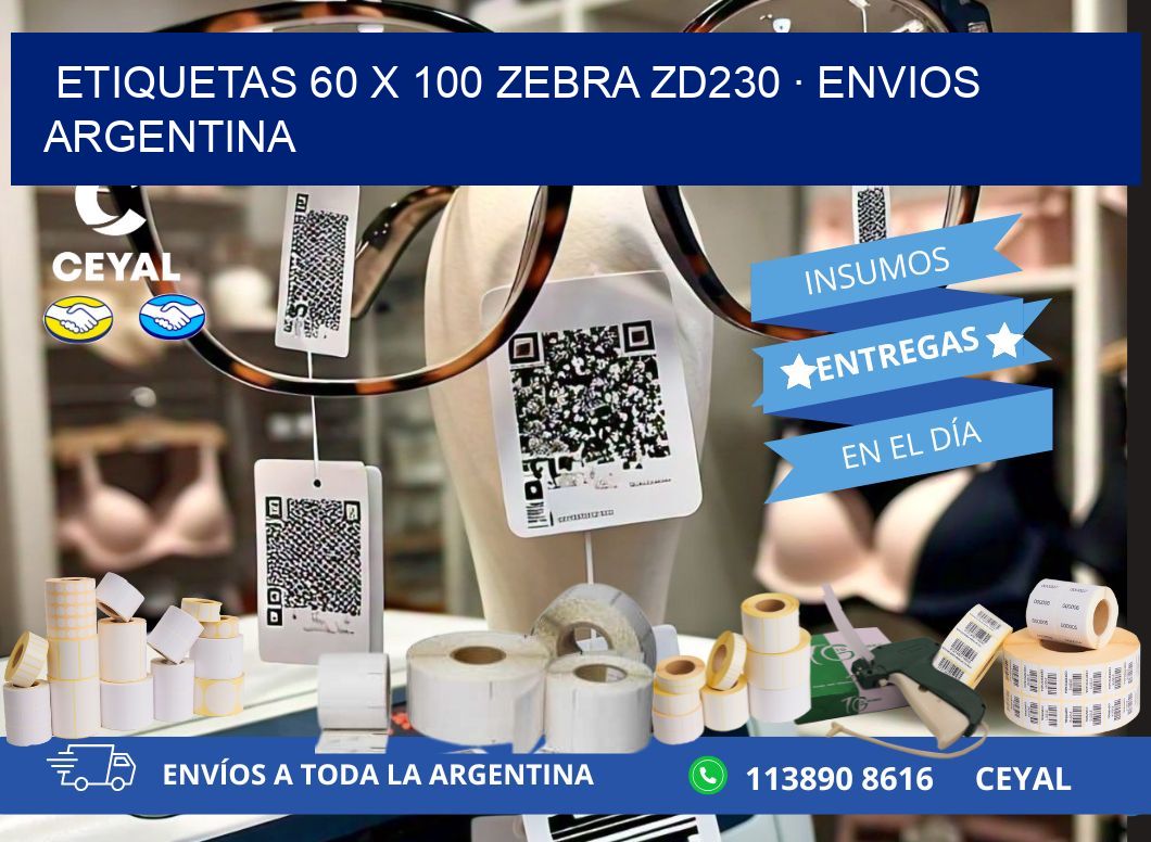 ETIQUETAS 60 x 100 ZEBRA ZD230 · ENVIOS ARGENTINA