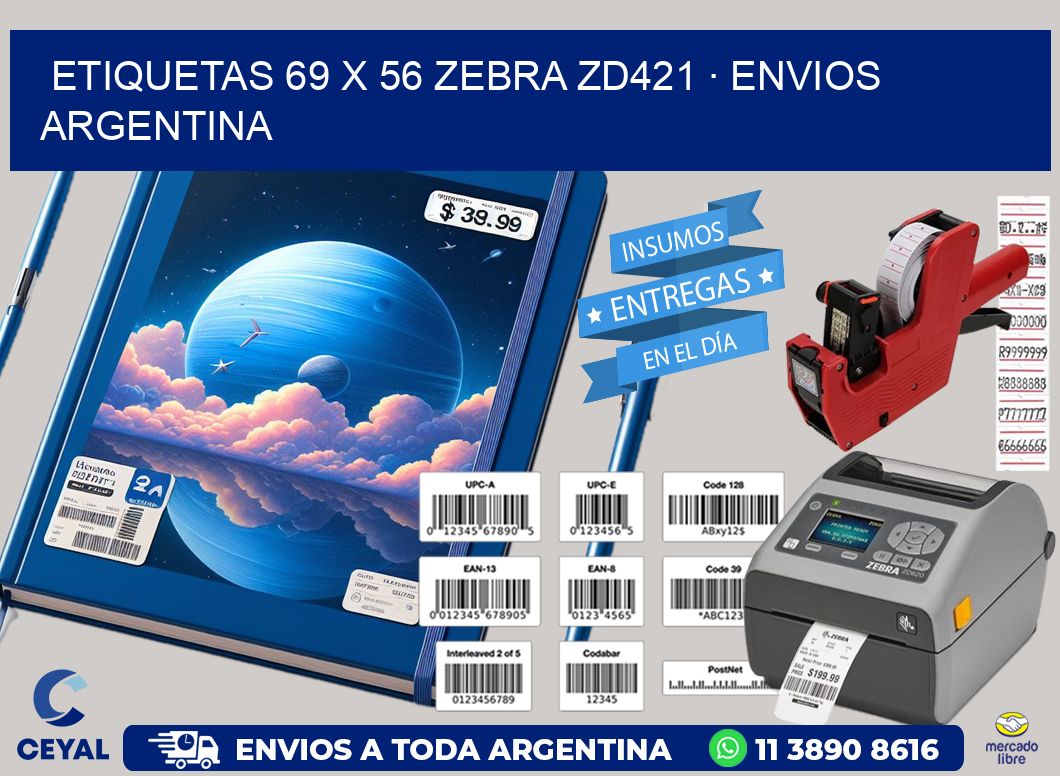 ETIQUETAS 69 x 56 ZEBRA ZD421 · ENVIOS ARGENTINA