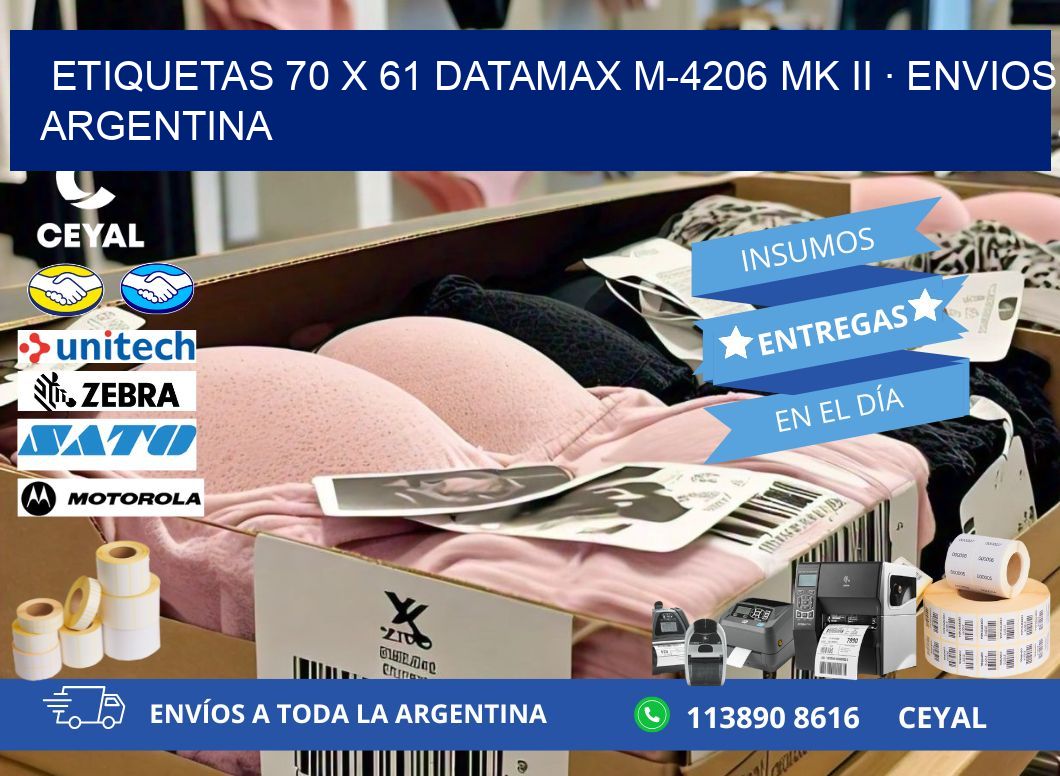ETIQUETAS 70 x 61 DATAMAX M-4206 MK II · ENVIOS ARGENTINA