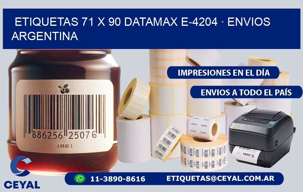 ETIQUETAS 71 x 90 DATAMAX E-4204 · ENVIOS ARGENTINA