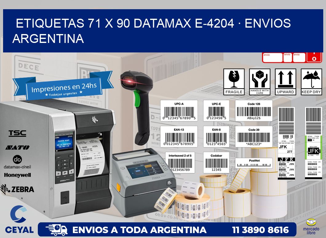 ETIQUETAS 71 x 90 DATAMAX E-4204 · ENVIOS ARGENTINA